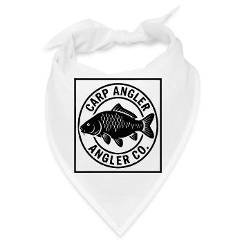 Karpfen Angler Wappen Logo - Bandana - Weiß - Vorne