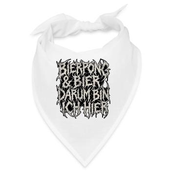 Bier Pong Heavy Metal - Bandana - Weiß - Vorne