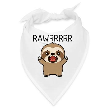 Faultier Lustiger Cartoon - Bandana - Weiß - Vorne