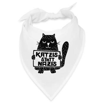 Katzis statt Nazis - Bandana - Weiß - Vorne