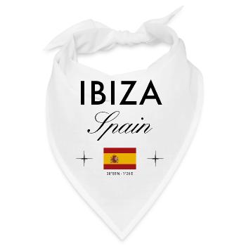 Ibiza Spanien Koordinaten Reise Souvenir - Bandana - Weiß - Vorne