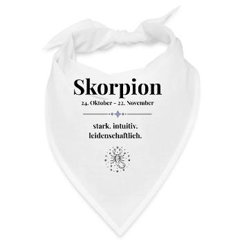 Sternzeichen Skorpion - Bandana - Weiß - Vorne