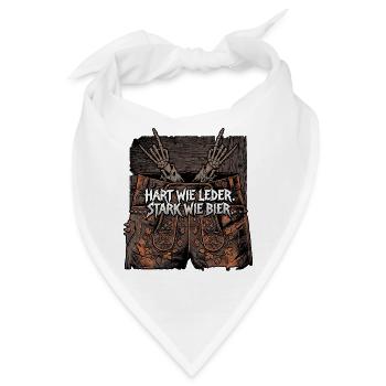 Heavy Metal Lederhosen - Bandana - Weiß - Vorne
