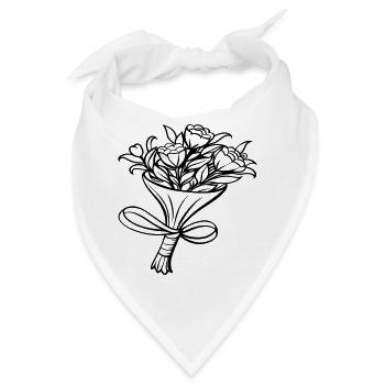 Blumenstrauß - Bandana - Weiß - Vorne