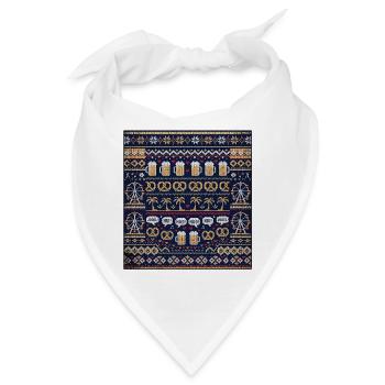 Biergarten Bayern Strickdesign - Bandana - Weiß - Vorne