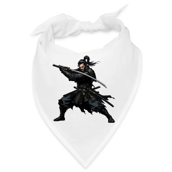 Samurai Katana Duell Heldenbild - Bandana - Weiß - Vorne