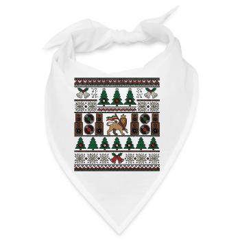 Roots Reggae Weihnachten Strickdesign - Bandana - Weiß - Vorne