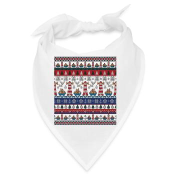 Seefahrer Weihnachts Strickdesign - Bandana - Weiß - Vorne