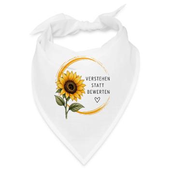 Verstehen statt bewerten – Sonnenblume Awareness - Bandana - Weiß - Vorne