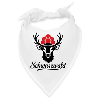 Schwarzwald Hirschgeweih Bollenhut Black Forest - Bandana - Weiß - Vorne
