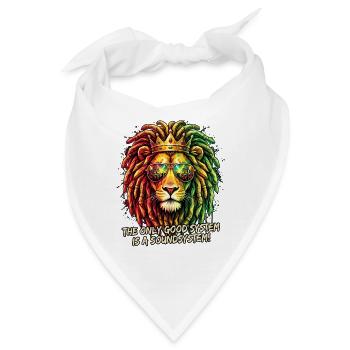 Poly Art Reggae Löwe - Bandana - Weiß - Vorne