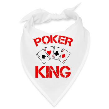 Poker König: Roter Kartenstil - Bandana - Weiß - Vorne