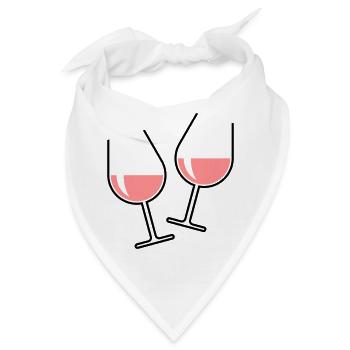 2 Roséweingläser Prosten Zu, Wein Bauchig Offen 2C - Bandana - Weiß - Vorne