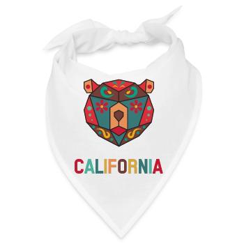 Kalifornien Bärenkopf Geometric California USA - Bandana - Weiß - Vorne