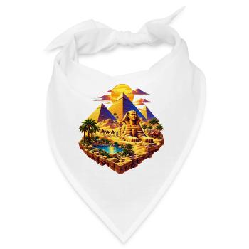 Gizeh Oase – Sphinx & Pyramiden - Bandana - Weiß - Vorne