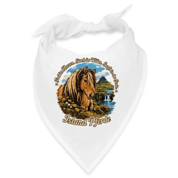 Island Pferd – Frei im Herzen Stark im Willen - Bandana - Weiß - Vorne