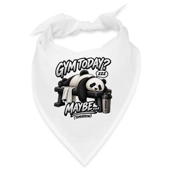 Heute Fitnessstudio? Vielleicht morgen – Funny Panda - Bandana - Weiß - Vorne