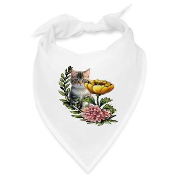 niedliche Katze  - Bandana - Weiß - Vorne