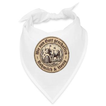 Rohmilch Roh Honig Gottesnahrung - Bandana - Weiß - Vorne