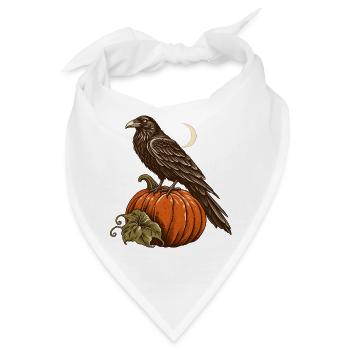 Rabe auf dem Kürbis - Bandana - Weiß - Vorne