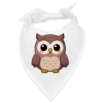 Niedliche Eule Kawaii Geschenk  - Bandana - Weiß - Vorne