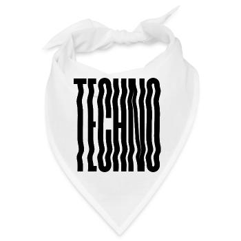 Techno Wave verzerrte Typografie - Bandana - Weiß - Vorne