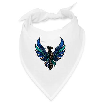 Cyber Phönix Gaming Logo Tech Adler Wappen - Bandana - Weiß - Vorne