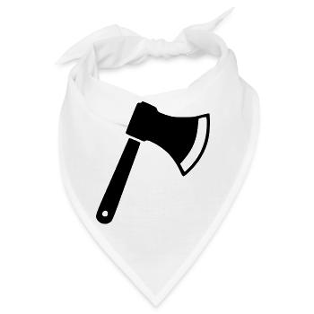 Axt Beil Holzfäller Geschenk  - Bandana - Weiß - Vorne