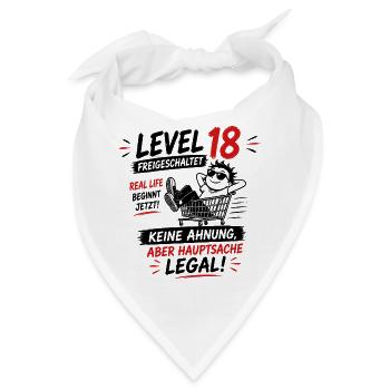 Level 18 Freigeschaltet Volljährig Legal Humor - Bandana - Weiß - Vorne