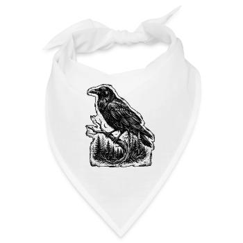 Nebelkrähe Schamane - Bandana - Weiß - Vorne