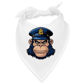 Affen Polizei - Bandana - Weiß - Vorne