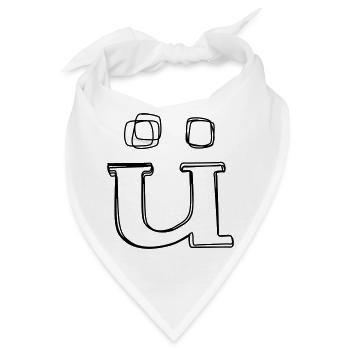 Kleinbuchstabe ü handgezeichnet - Bandana - Weiß - Vorne