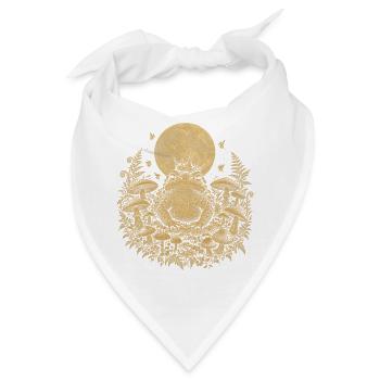 Die Kröte im Pilzring unter dem Vollmond - Bandana - Weiß - Vorne