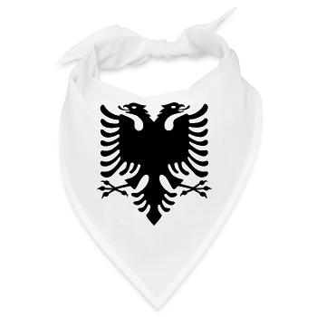 Albanische Flagge - Bandana - Weiß - Vorne