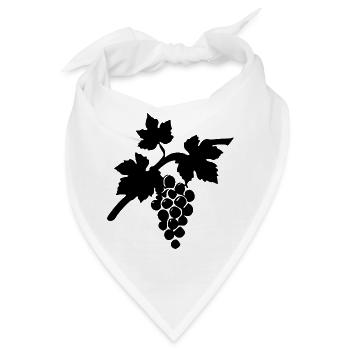 Wein Weinrebe schwarz Geschenk Weintrinker  - Bandana - Weiß - Vorne