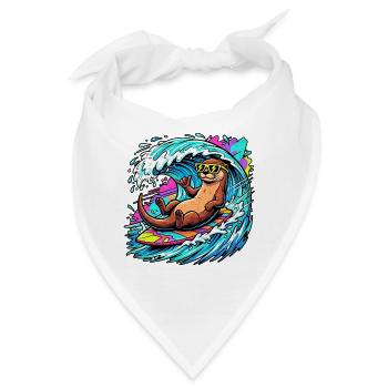 Relaxed Surfer Otter - Bandana - Weiß - Vorne