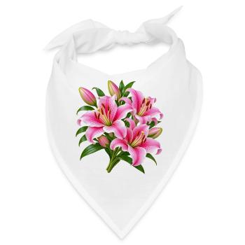 Pink Lily Bouquet Burst - Bandana - Weiß - Vorne