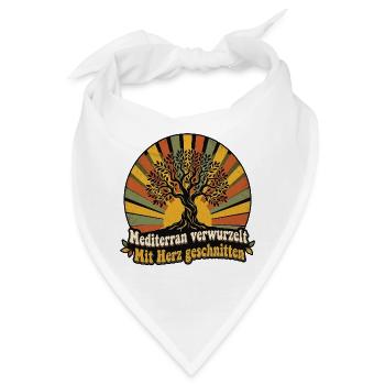 Mediterran Olivenbaum - Bandana - Weiß - Vorne