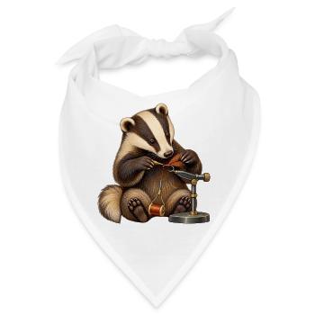 Dachs bindet eine Fliege - Bandana - Weiß - Vorne