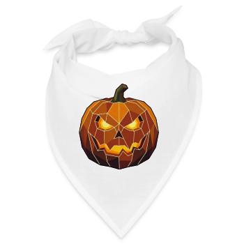 Halloween Poly Kürbis - Bandana - Weiß - Vorne