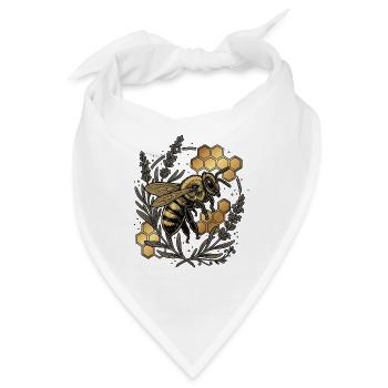 Goldene Imker Biene - Bandana - Weiß - Vorne