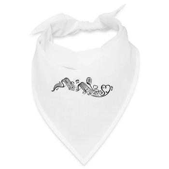 Notenblatt mit microphon, music, notes, clef - Bandana - Weiß - Vorne