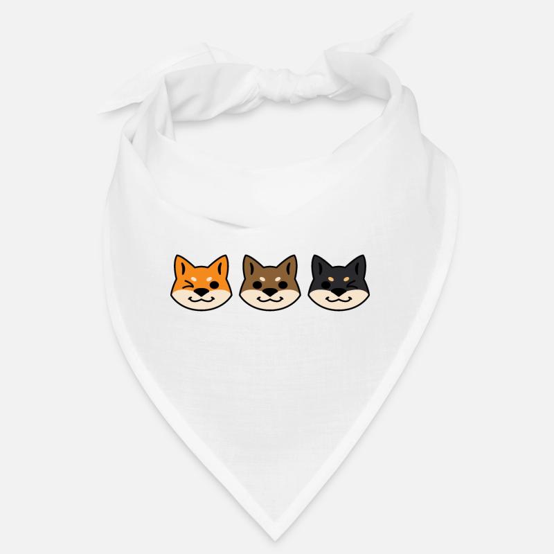 Trois Shibas - Bandana - blanc