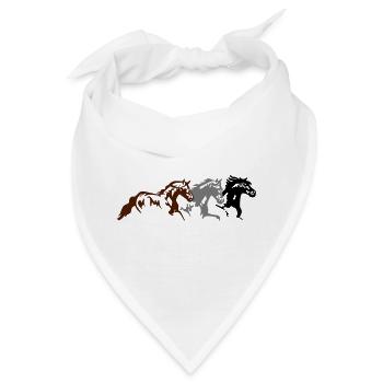 Pferde, Ponys, Tiere, Hengst, animal - Bandana - Weiß - Vorne