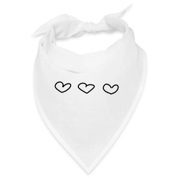 Herzen Herz - Bandana - Weiß - Vorne