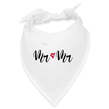Mr & Mr Hochzeit Heiraten Schwules Paar - Bandana - Weiß - Vorne