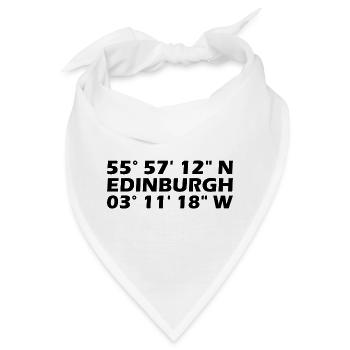Edinburgh Koordinaten - Bandana - Weiß - Vorne