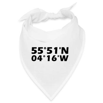 Glasgow Koordinaten - Bandana - Weiß - Vorne