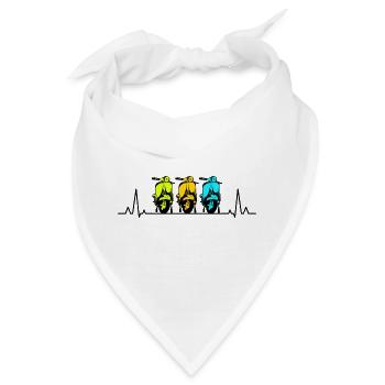 Roller Fahrer Scootering Motorrad Moped Herzschlag - Bandana - Weiß - Vorne