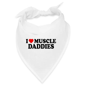 I love muscle daddies - Bandana - Weiß - Vorne